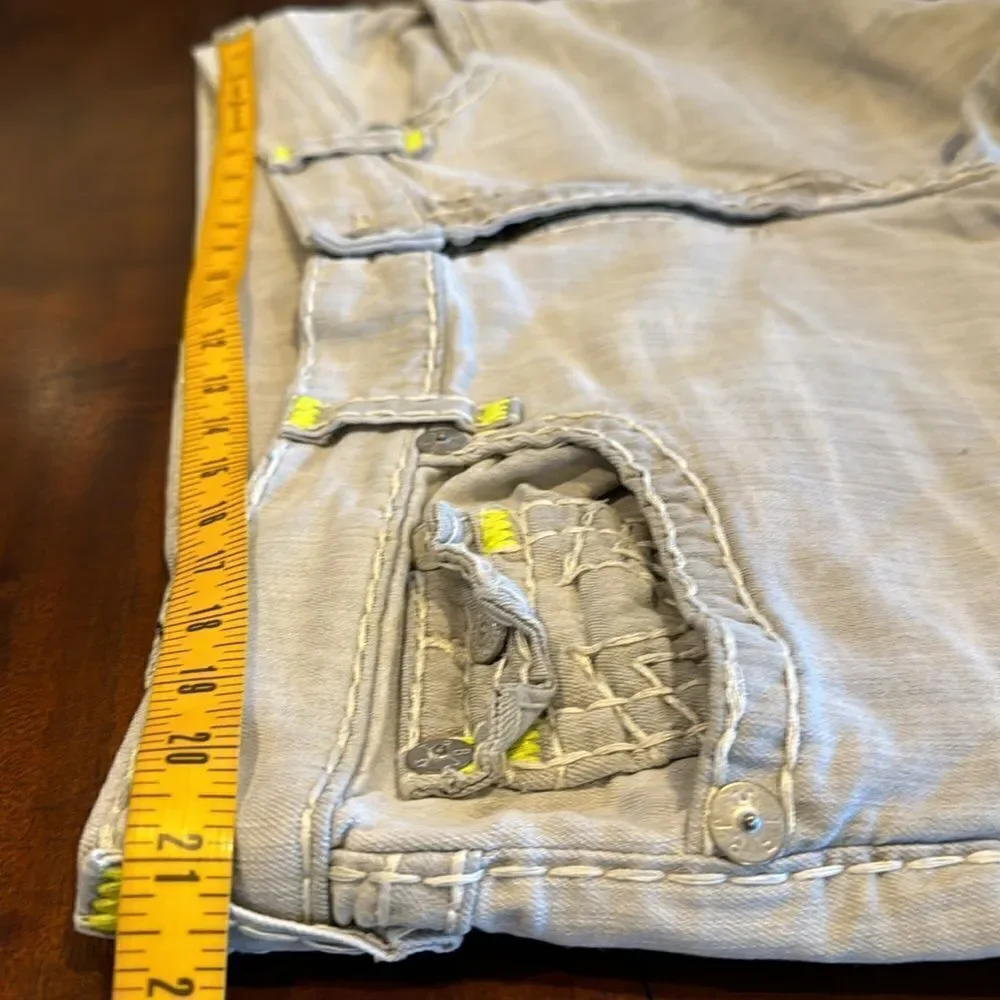 True Religion Ricky Straight Leg Gray Jeans Men’s 44x33 Rope Stitch Slim Fit